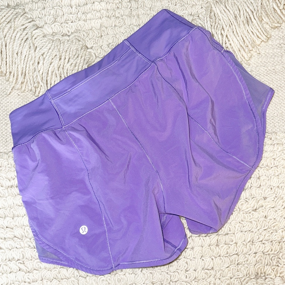 LULULEMON enchanted iris purple Attack the Track 4" athletic shorts 4